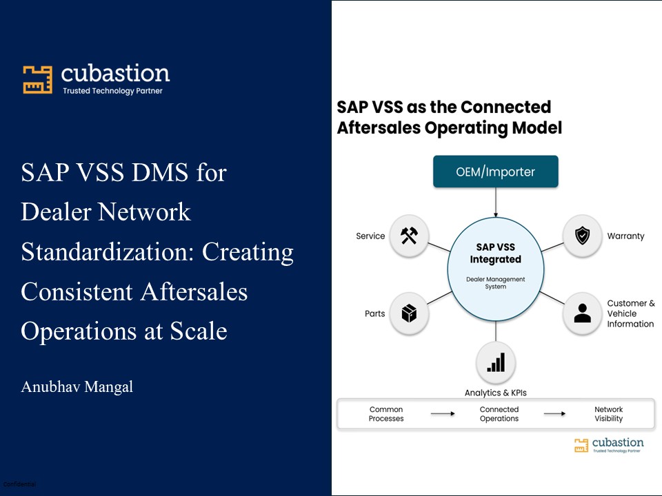 SAP VSS DMS for Dealer Network Standardization: Creating Consistent Aftersales Operations at Scale